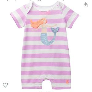 Joules Pink and White Striped Kids One Piece